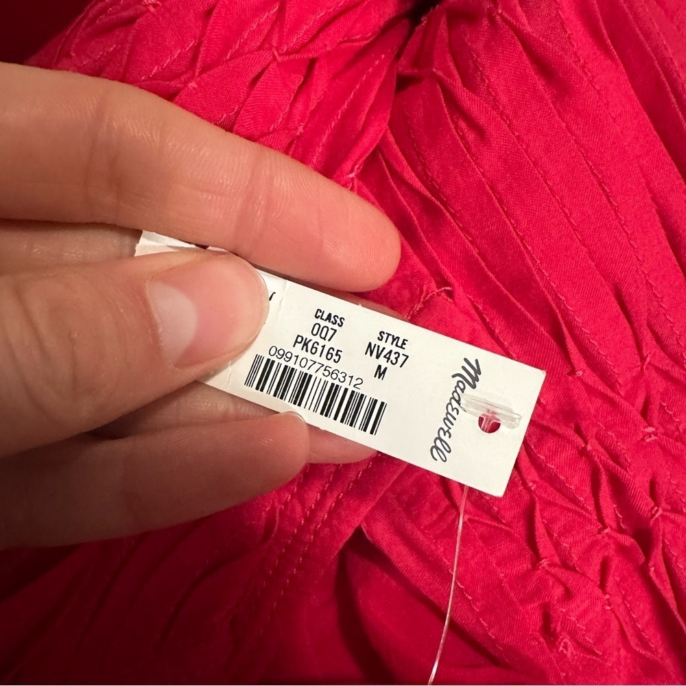 Madewell watermelon Embroidered Pleated Mini Dress - Picture 4 of 4